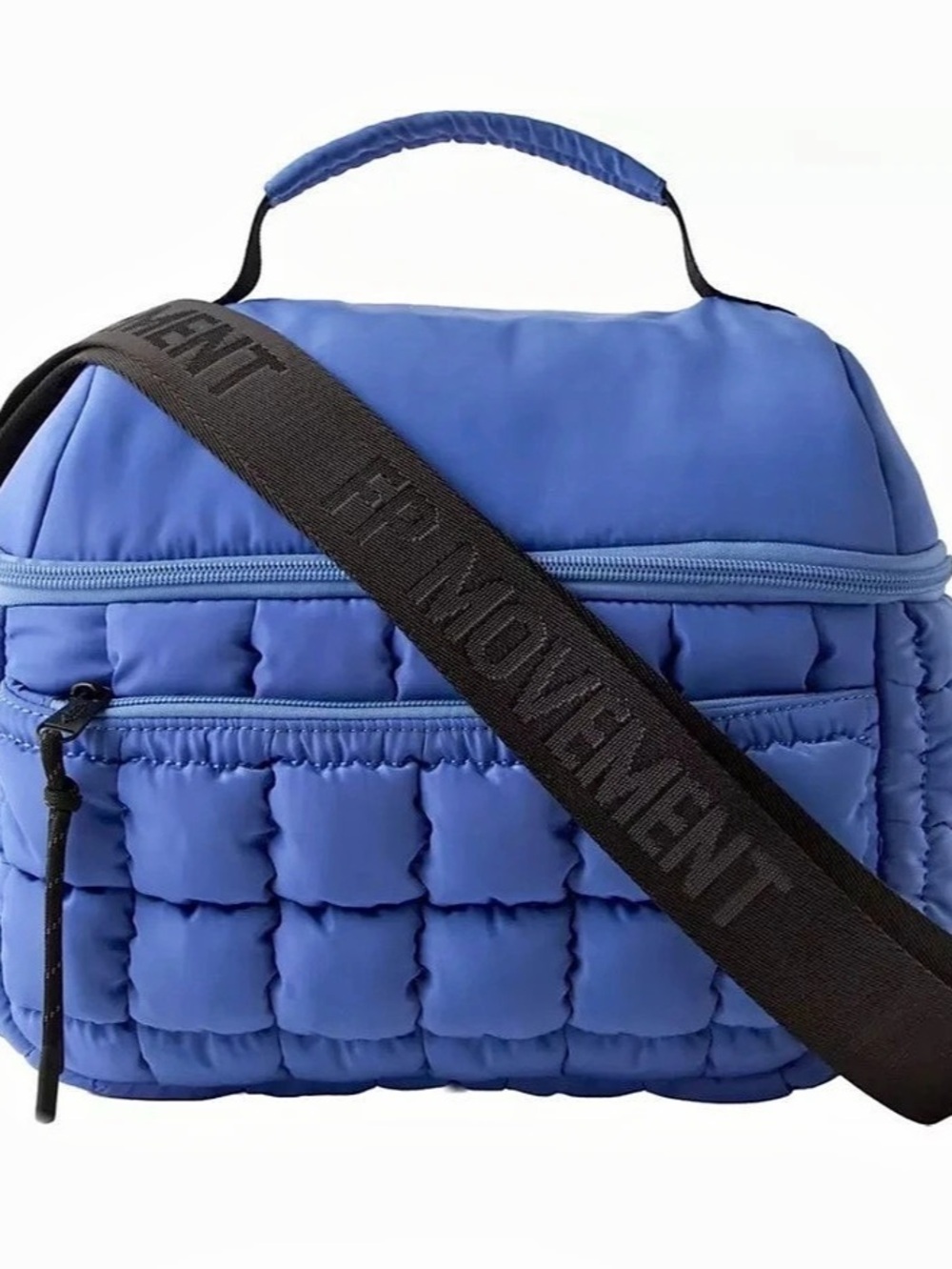FP Movement Free People Quilted Insulated Travel Bag Lunchabag in Blue NWT